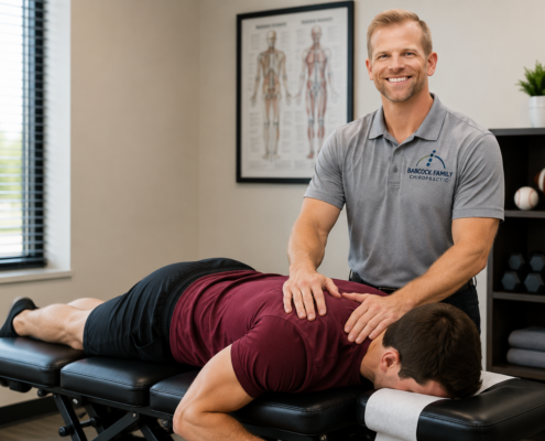 chiropractor treating patient